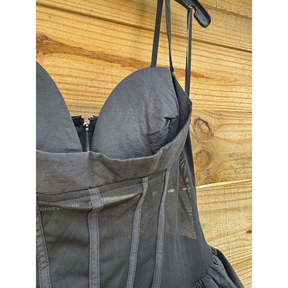 Black Fit And Flare Dress Forever 21‎ Caged Fit & Flare Mini Dress Size Medium - Picture 4 of 12